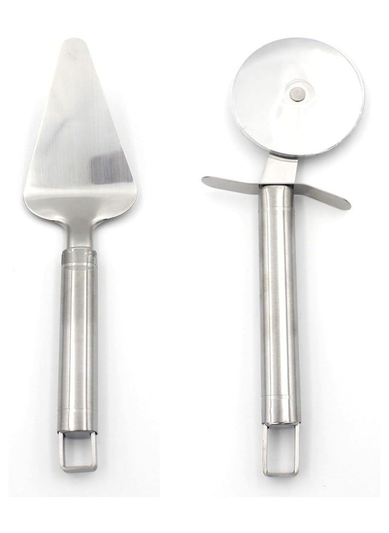 Auroware - Auroware Stainless steel Piece Pizza Cutter and Pizza Turner for Home Kitchen daily use - Image 1