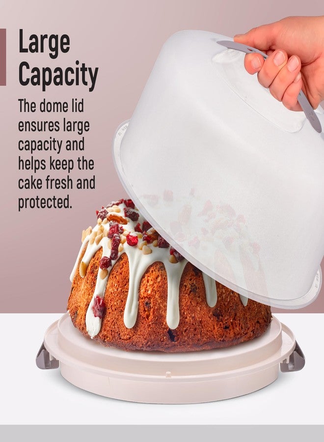 Tribello Extra Large Cake Storage Container, Cake Carrier With Handle Holds Cake 12 X 12 X 5 (Being) - Image 2