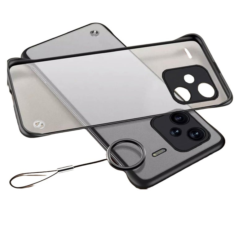REALCASE Redmi Note 13 Pro Plus 5G Back Cover Case | Stylish Frameless Matte Hard Skin | Soft TPU Shock Proof Bumper Back Cover Case for Redmi Note 13 Pro Plus 5G (Black) - Image 1