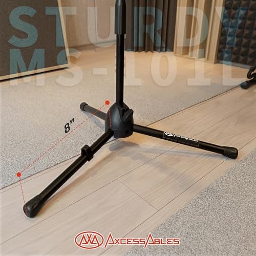 AXA AXCESSABLES AxcessAbles Low-Profile Microphone Tripod Stand with Boom Arm | Adjustable Height Short Floor Mic Stand with Boom | Kick Drum Mike Stands | Guitar Amp Stands (2-Pack) - Image 5
