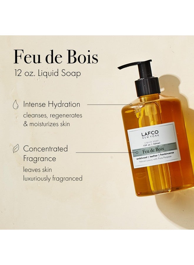 Lafco New York Liquid Soap Feu De Bois 12 Oz Regenerates Protects & Moisturizes All Skin Types Hypoallergenic Synthetic Free & Cruelty Free Made In Italy - Image 2