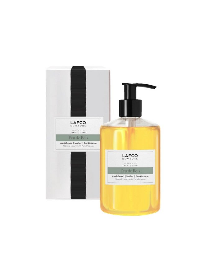 Lafco New York Liquid Soap Feu De Bois 12 Oz Regenerates Protects & Moisturizes All Skin Types Hypoallergenic Synthetic Free & Cruelty Free Made In Italy - Image 1