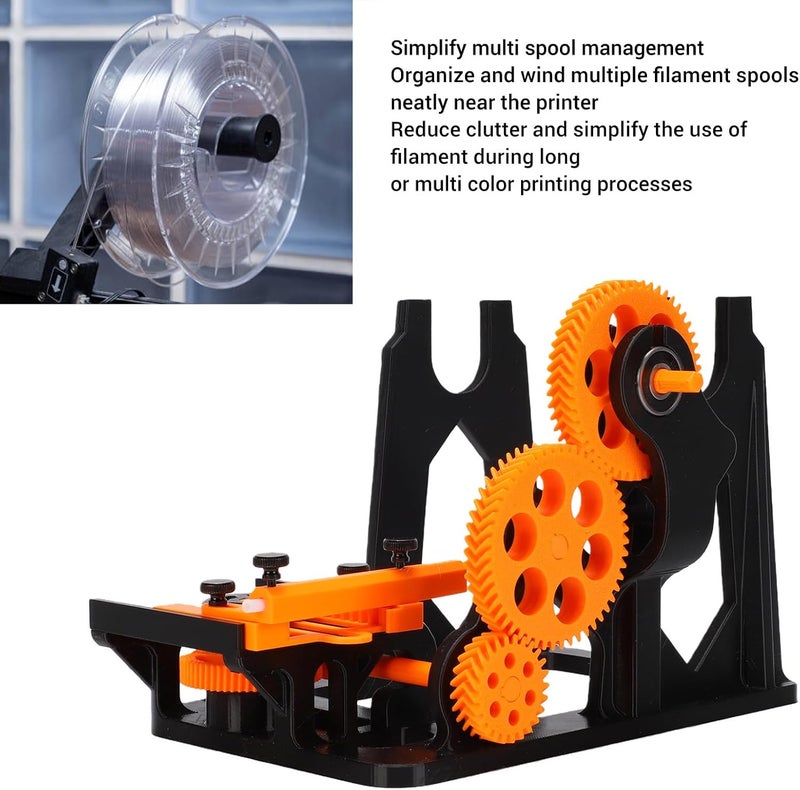 Hand Cranked 3D Printer Filament Respooler, 3D Printer Spool Rewinder for Optimizing AMS Workflow and Simplifying Spool Management, Easy Installation - Image 4