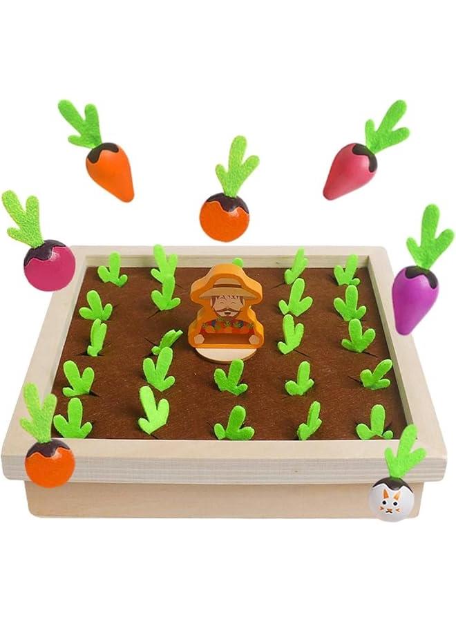 هوكور العاب مونتيسوري للاطفال الصغار من عمر 3 و4 و5 سنوات للاولاد والبنات، لعبة خشبية لعبة حصاد الجزر، العاب تعليمية مطابقة لفرز الاشكال، لعبة ذاكرة الفجل هدايا المهارات الحركية الدقيقة للاطفال من سن 3-5 - Image 2