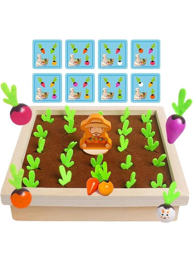 هوكور العاب مونتيسوري للاطفال الصغار من عمر 3 و4 و5 سنوات للاولاد والبنات، لعبة خشبية لعبة حصاد الجزر، العاب تعليمية مطابقة لفرز الاشكال، لعبة ذاكرة الفجل هدايا المهارات الحركية الدقيقة للاطفال من سن 3-5 - Image 5