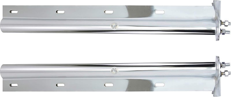 TBOZZ Chrome Straight Spring Loaded Mud Flap Hanger - Round Tube Style, 1-1/8" Bolt Spacing, 30" Length - Image 5
