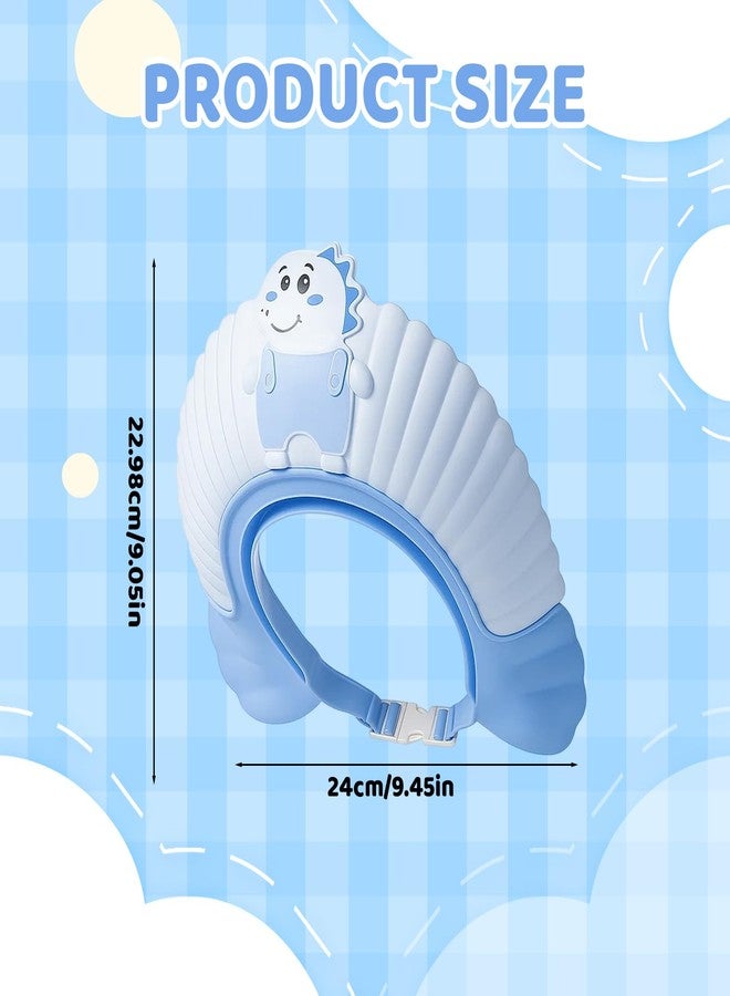 NCXFTP Baby Hair Washing Shield, Bath Visor for Toddlers and Baby Shower Cap, Toddler Hair Washing Shield with Blue Dinosaur Straps, Isolate Foam and Running Water Makes The Baby Bath More Fun - Image 2