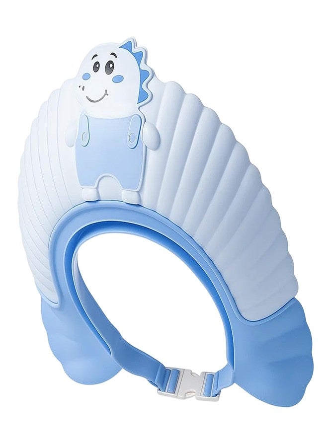 NCXFTP Baby Hair Washing Shield, Bath Visor for Toddlers and Baby Shower Cap, Toddler Hair Washing Shield with Blue Dinosaur Straps, Isolate Foam and Running Water Makes The Baby Bath More Fun - Image 1