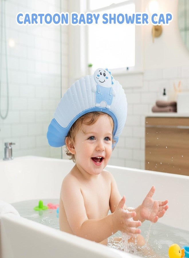 NCXFTP Baby Hair Washing Shield, Bath Visor for Toddlers and Baby Shower Cap, Toddler Hair Washing Shield with Blue Dinosaur Straps, Isolate Foam and Running Water Makes The Baby Bath More Fun - Image 5