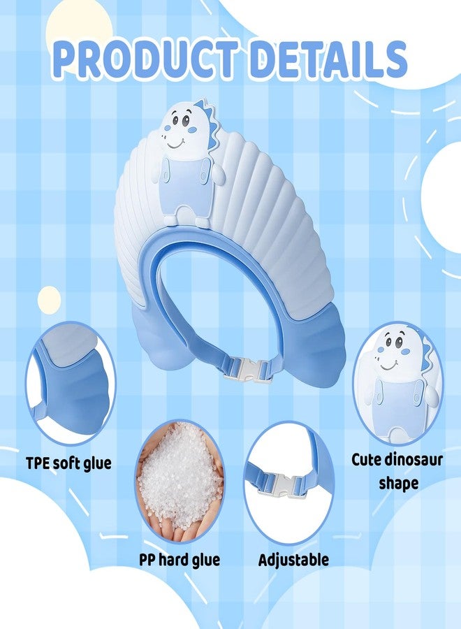 NCXFTP Baby Hair Washing Shield, Bath Visor for Toddlers and Baby Shower Cap, Toddler Hair Washing Shield with Blue Dinosaur Straps, Isolate Foam and Running Water Makes The Baby Bath More Fun - Image 3