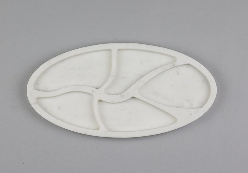 Stone Essential White Marble Serving Tray/Decoration Platter/Nut Organiser for Serving Dry Fruits, Cookies, Sweets and Snacks - Image 2
