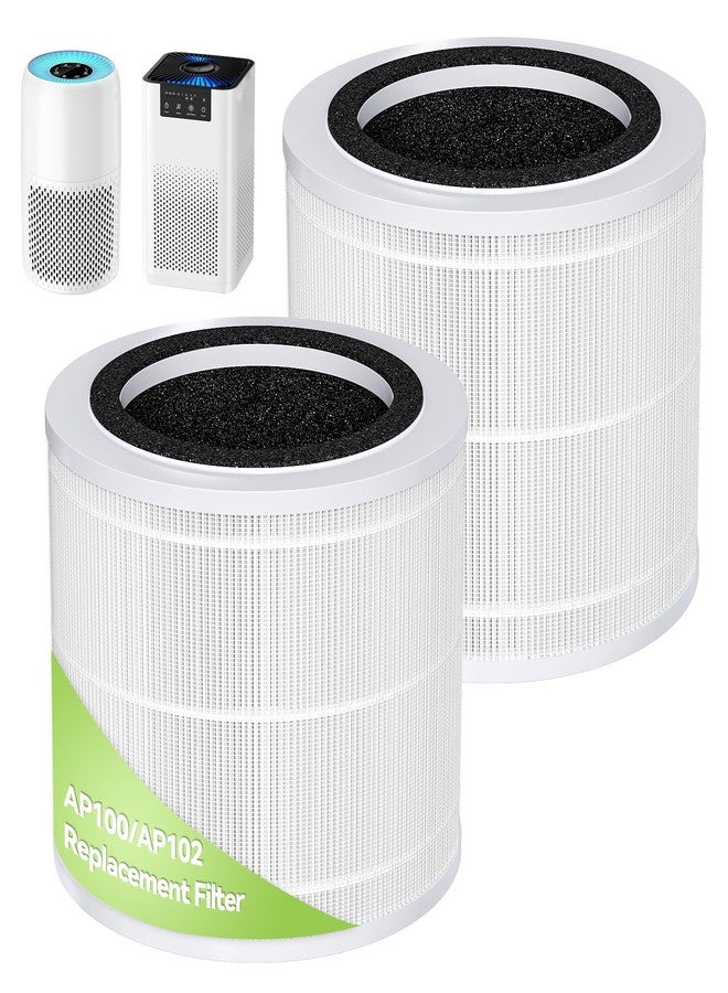 isingoione فلتر بديل AP100 AP102 متوافق مع أجهزة تنقية الهواء AromaRoom AP100-A و AP100-B و AP102 و Core Mini، فلتر HEPA وكربون نشط 3 في 1 (قاعدة، عبوة من قطعتين) - Image 1