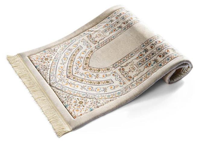 Premium Prayer Rug with Elegant Islamic Mihrab Design - High Quality & Embossed Pattern 64x120 cm - Image 1