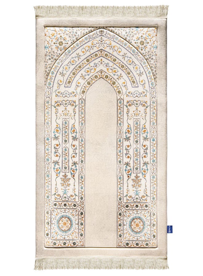 Premium Prayer Rug with Elegant Islamic Mihrab Design - High Quality & Embossed Pattern 64x120 cm - Image 3