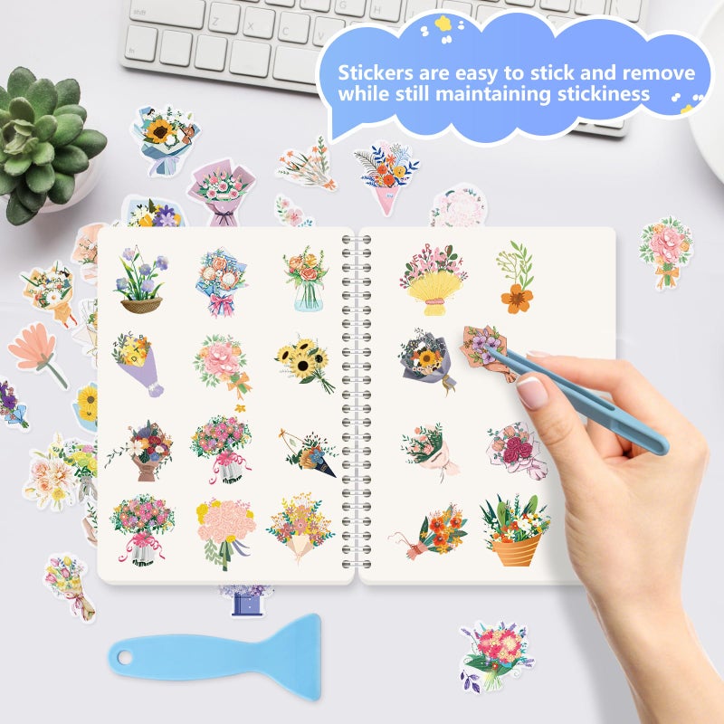 DHATMYC Reusable Sticker Book Collecting Album with 80 Sheets Blank Release Paper A5 Size Sticker Collection Storage Organizer for Adults with Tools (Black) - Image 4