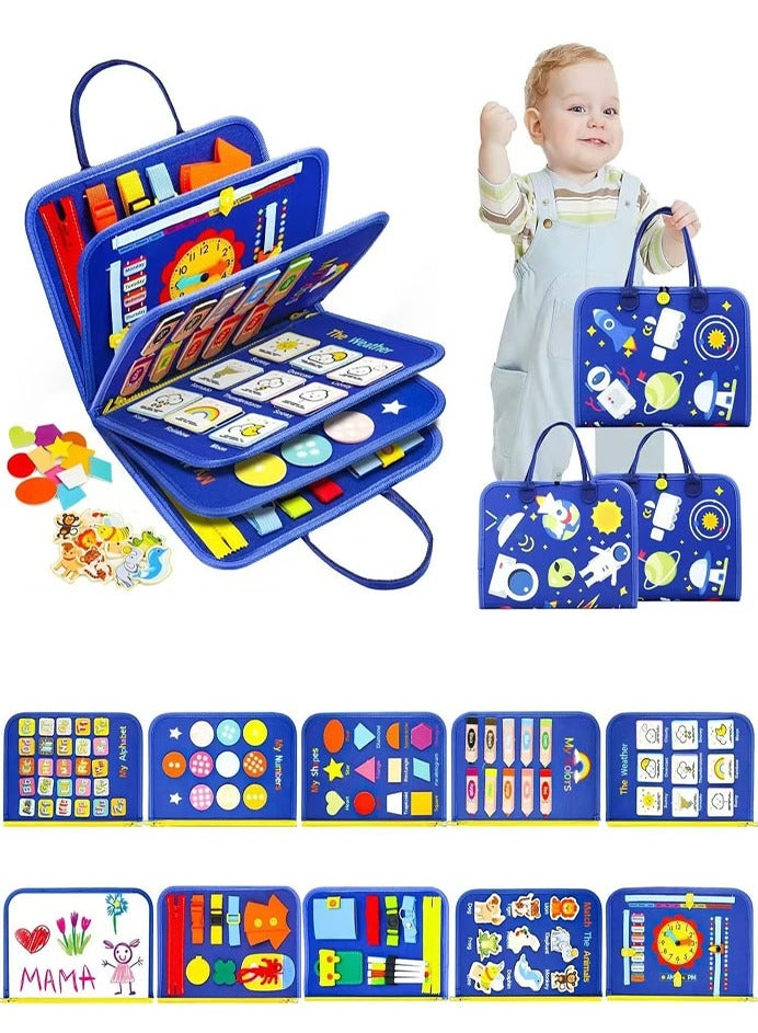 0 تي أوه وان تيك لوحة مشغولة مونتيسوري ألعاب الحس للأطفال الصغار 1 2 3 4 سنوات ، هدايا عيد ميلاد الأولاد والبنات ، كتاب مشغول للسفر لسيارة الطائرة ، أنشطة التعلم التعليمية للأعمار 1-3 - Image 1