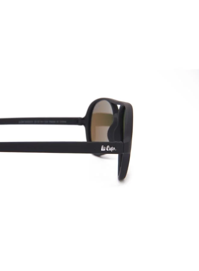 Lee Cooper Polarized Sunglasses Black Frame Green Mirror Mirror Lens 55mm  - LCK103C01