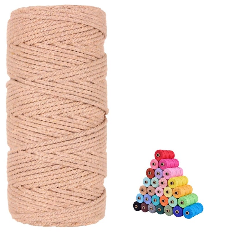 FLIPPED 100% Natural Macrame Cord,3mm x109 Yards Macrame Cords Colored Cotton Macrame Rope Craft Cord for DIY Crafts Knitting Plant Hangers Christmas Wedding DÃ©cor (Brick red, 3mm*109yards) - Image 1