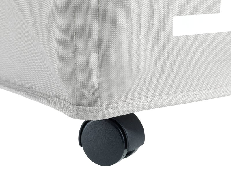 WENKO Quadro Slim Laundry Basket with Wheels and Privacy Cover, Collector, Laundry Basket with Wheels, Space Saving Narrow Laundry Hamper, Clothes Storage, Capacity 20 Gal, Gray - Image 5