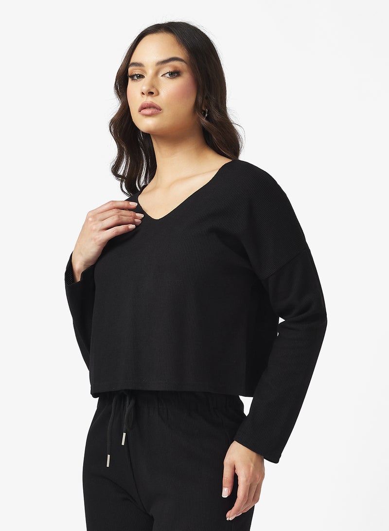 جينجر بيسيكس طقم كنزة وبنطلون بياقة على شكل حرف - Image 3