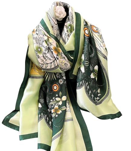 NUWEERIR Womens 100% Large Mulberry Silk Scarf Long Satin Scarf Fashion Lightweight Wraps - Image 2