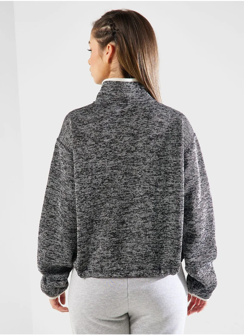 DKNY Sport Zip Neck Logo Detail Sweater
