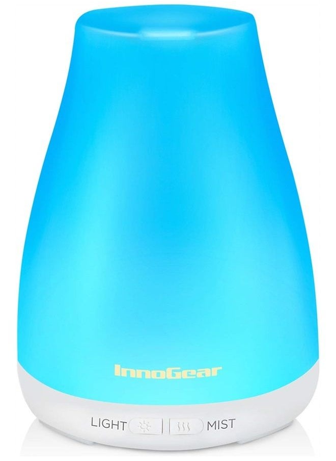 InnoGear - Essential Oil Diffuser, Upgraded Diffusers for Essential Oils Aromatherapy Diffuser Cool Mist Humidifier with 7 Colors Lights 2 Mist Mode Waterless Auto Off for Home Office Room, Basic White - Image 1