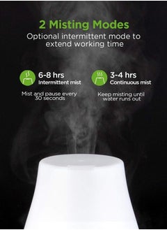 InnoGear Essential Oil Diffuser, Upgraded Diffusers for Essential Oils Aromatherapy Diffuser Cool Mist Humidifier with 7 Colors Lights 2 Mist Mode Waterless Auto Off for Home Office Room, Basic White  - Image 2