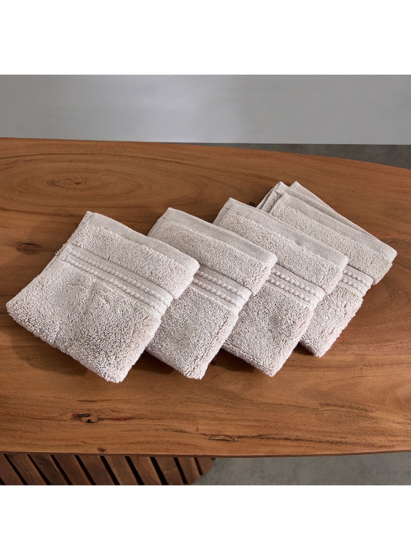 Home Box Cloud Soft Serene Zero Twist 4-Piece Face Towel Set 30 x 30 cm  - Image 3