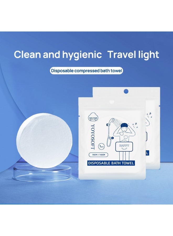 YOYOSOFT Disposable Compressed Bath Towel (1 Pack) | 70x140cm Extra-Large, Thicker Cotton Travel Towel | Water-Activated, Hygienic, and Lint-Free | Perfect for Travel, Camping, Hotel, and Salon - Image 4
