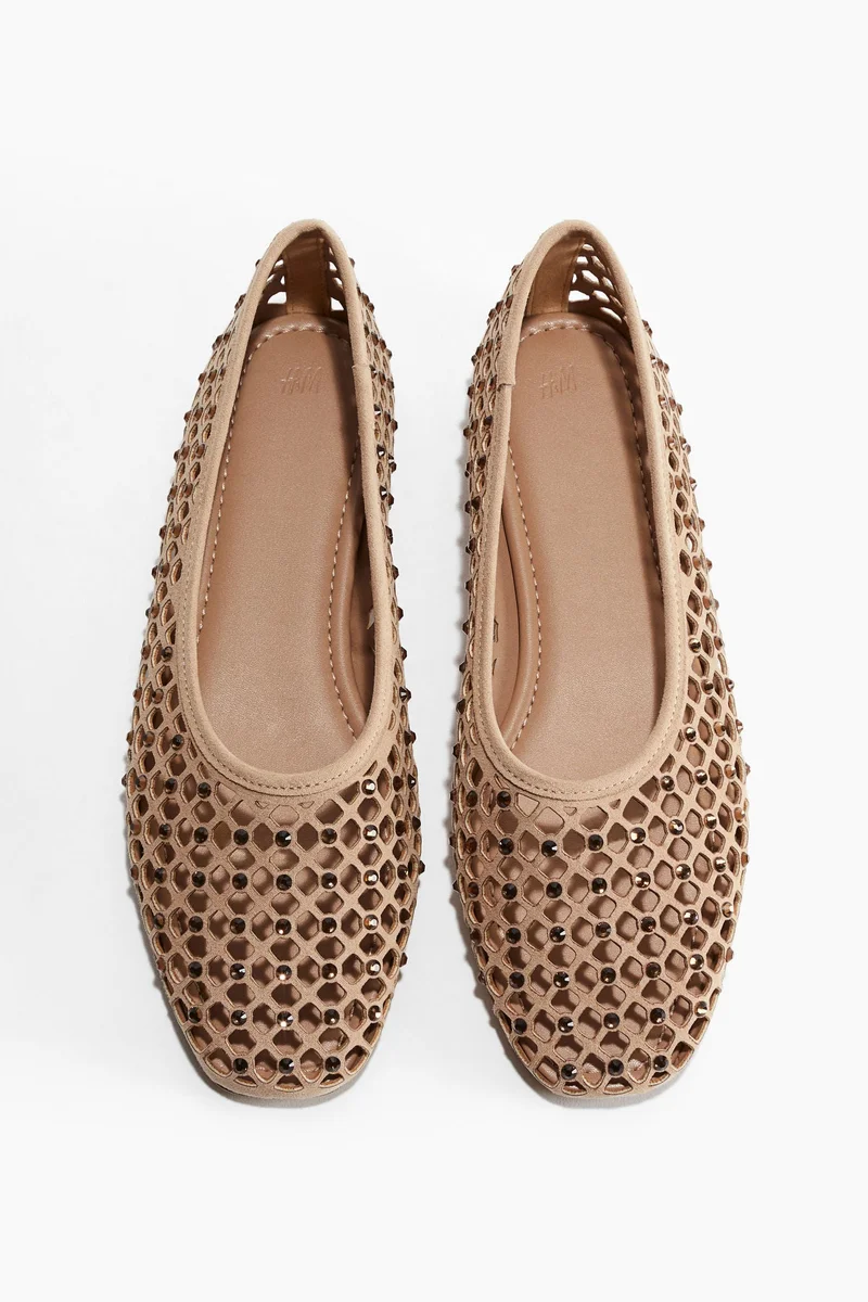 H&M Rhinestone-embellished ballet flats