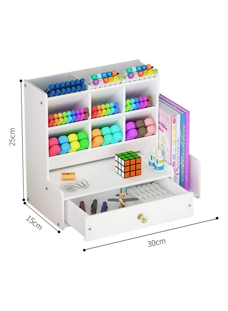 TPGP PVC Pen Holder Box Desk Pen Pot Pen Pencil Holder Desk Organiser,Stationery Storage And Finishing Tray,Desktop Stationary Storage Box,Can Hold A Large Number Pencils/ballpoint Pens - Image 3