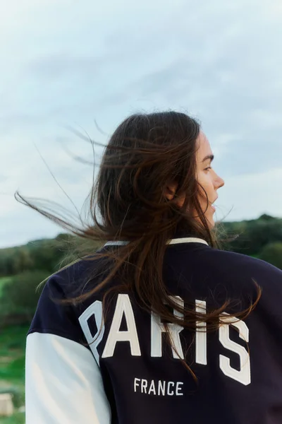 اتش اند ام Motif-detail baseball jacket