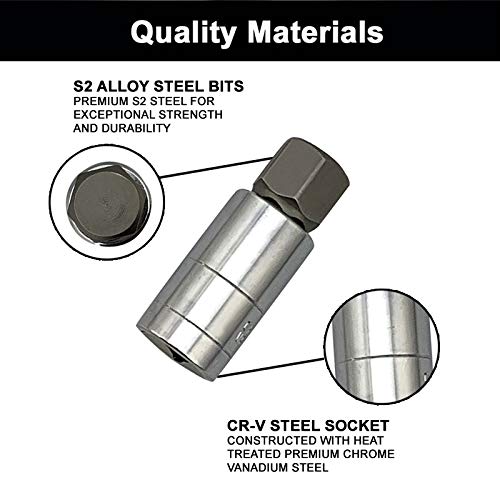 NORTOOLS Master Hex Bit Socket Set S2 Steel Allen Sockets Bit SAE and Metric Torx Bit CRV Socket Tool Allen Wrench Bit Kit 1/2" 3/8" 1/4" Drive Automotive Bike Motorcycle and ATV 34 Pieces - Image 3