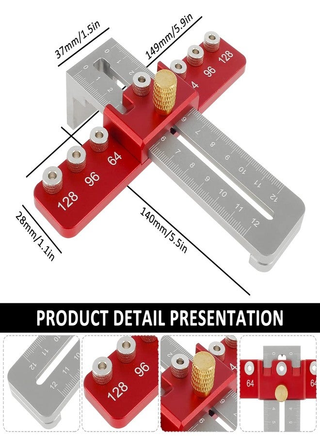 HOTBEST Cabinet Hardware Jig, Aluminium Alloy Mounting Template Drill Guide, Adjustable Drill Guide Template Tool Portable Drawer Pull Jigs Punch Locator for Door Drawer Handles and Pulls (1) - Image 4