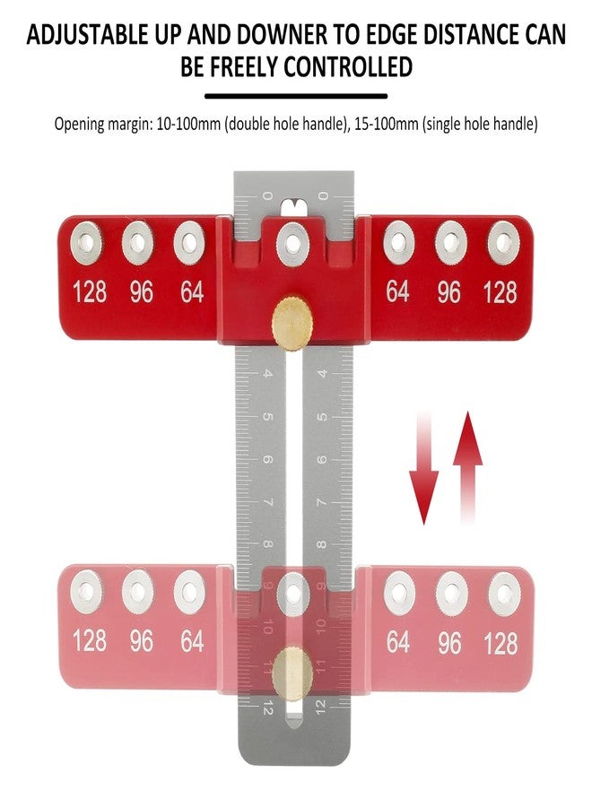 HOTBEST Cabinet Hardware Jig, Aluminium Alloy Mounting Template Drill Guide, Adjustable Drill Guide Template Tool Portable Drawer Pull Jigs Punch Locator for Door Drawer Handles and Pulls (1) - Image 5