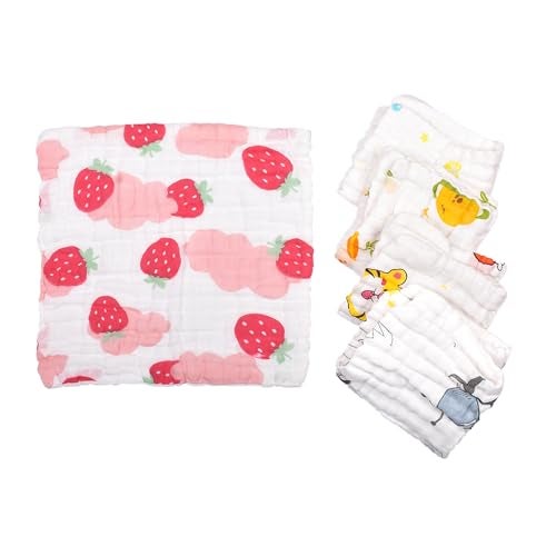 MOM'S HOME Super Soft Organic Cotton Baby Muslin Wash Cloth/Napkin 6 Layer | Hankies for Baby | 25x25 cm | (Pack of 12) - Image 3