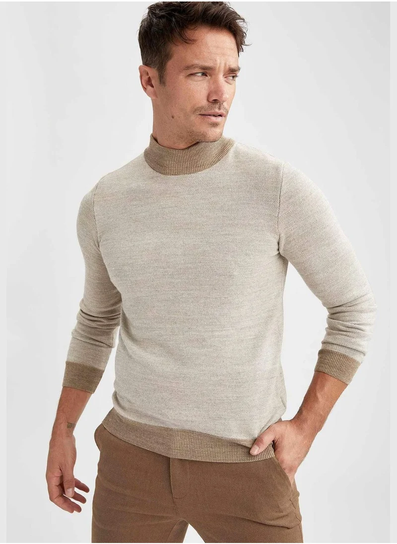 DeFacto Slim Fit Half Turtle Neck Long Sleeve Tricot Pullover