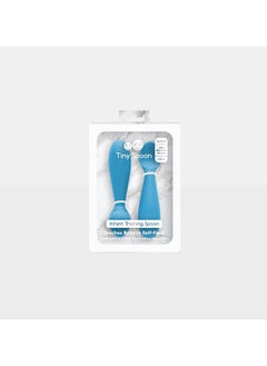 ezpz Pack Of 2 Tiny Baby Spoon 100% Silicone Baby Spoons For Baby Led Weaning + Purees 4 Months+ Indigo  - Image 3