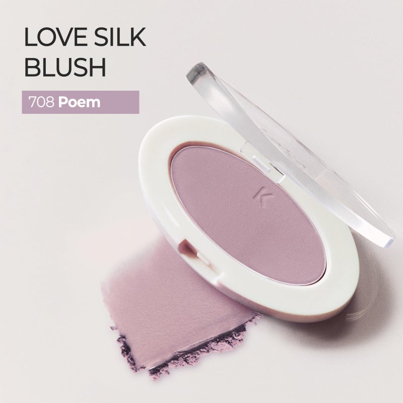 Laka Love Silk Blush, Radiant Powder Blush, Silky, Buildable Color with a Natural Glow, Long Lasting, Moisturizing Formula for a Fresh, Flushed Look, K-Beauty (#708 Poem) - Image 2
