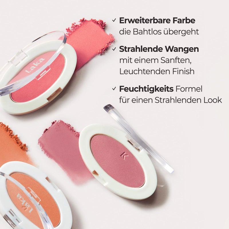 Laka Love Silk Blush, Radiant Powder Blush, Silky, Buildable Color with a Natural Glow, Long Lasting, Moisturizing Formula for a Fresh, Flushed Look, K-Beauty (#708 Poem) - Image 4