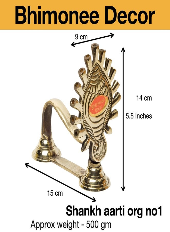 Bhimonee Decor بهيموني ديكور | مصباح نحاسي نقي على شكل صدفة آرتي | ديباك | ديا لأغراض البوجا | 5.5 بوصة | 500 جرام | مصباح نحاسي تقليدي للمنزل والمعبد والاحتفالات الدينية - Image 5