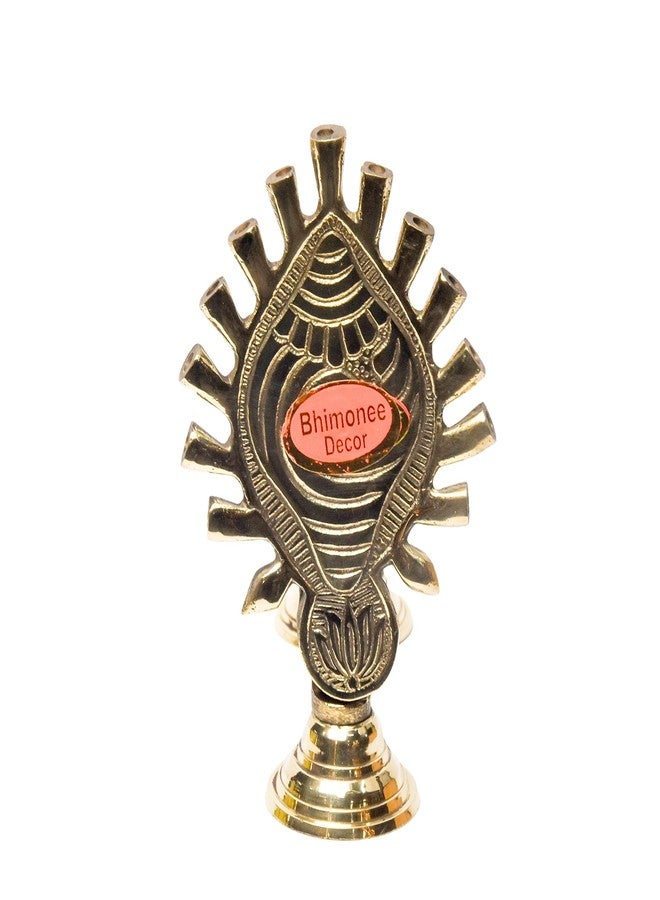 Bhimonee Decor بهيموني ديكور | مصباح نحاسي نقي على شكل صدفة آرتي | ديباك | ديا لأغراض البوجا | 5.5 بوصة | 500 جرام | مصباح نحاسي تقليدي للمنزل والمعبد والاحتفالات الدينية - Image 2