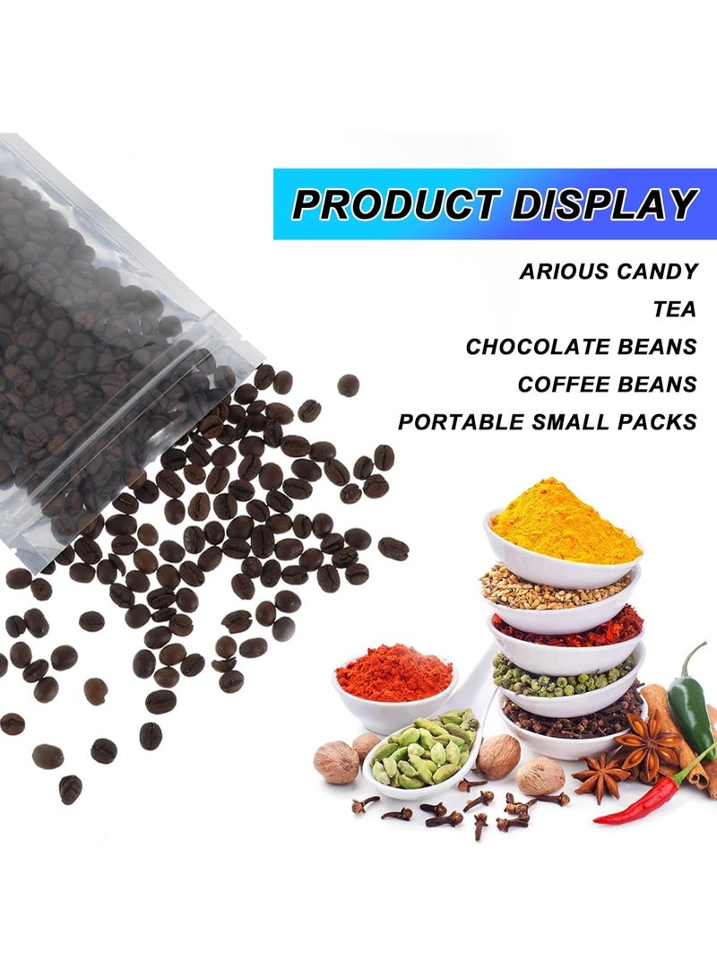DCGPAC, 10Pcs/Pack Stand Up Pouch Bags, Sealable Heavy Duty Clear Front with Metallized Back, Plastic Zipper Food Coffee Candy Storage, Reclosable Bags and Heat Sealable Food Storage (5in x 8in) (200-250g) - Image 4