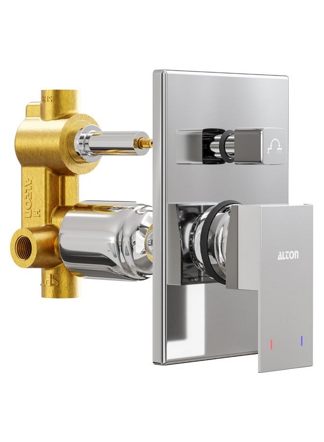 ALTON EDGE, Brass, Concealed Body High Flow Diverter With Exposed Part Kit | Bathroom Shower System | Bathroom Mixer | Chrome Finish - Image 1