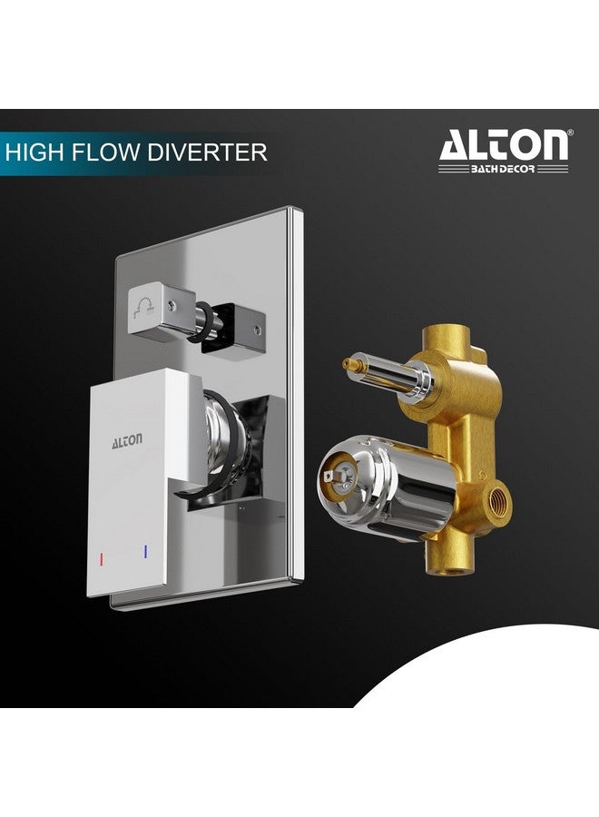 ALTON EDGE, Brass, Concealed Body High Flow Diverter With Exposed Part Kit | Bathroom Shower System | Bathroom Mixer | Chrome Finish - Image 3