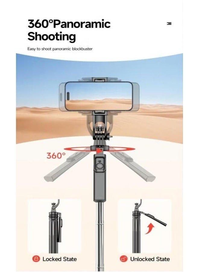 Trendify - 70.86 Inches Extra Long Selfie Stick Tripod, Anti-Shake Selfie Stick with Balance Handle, Tripod Stand with Rechargeable Bluetooth Remote for Mobile Phones, Suitable For Smartphones, Cameras, Vlogging, Photography, and Video Recording - Image 1