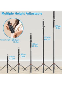 Trendify 70.86 Inches Extra Long Selfie Stick Tripod, Anti-Shake Selfie Stick with Balance Handle, Tripod Stand with Rechargeable Bluetooth Remote for Mobile Phones, Suitable For Smartphones, Cameras, Vlogging, Photography, and Video Recording  - Image 3