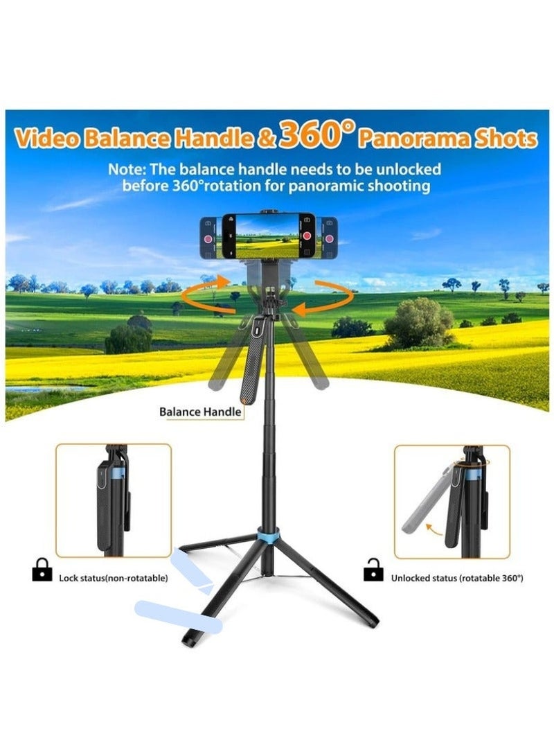 Trendify 170cm / 66.92 Inches Extra Long Selfie Stick Tripod, Anti-Shake Selfie Stick with Balance Handle, Tripod Stand with Rechargeable Bluetooth Remote for Mobile Phones, Suitable For Smartphones, Cameras, Vlogging, Photography, and Video Recording - Image 5