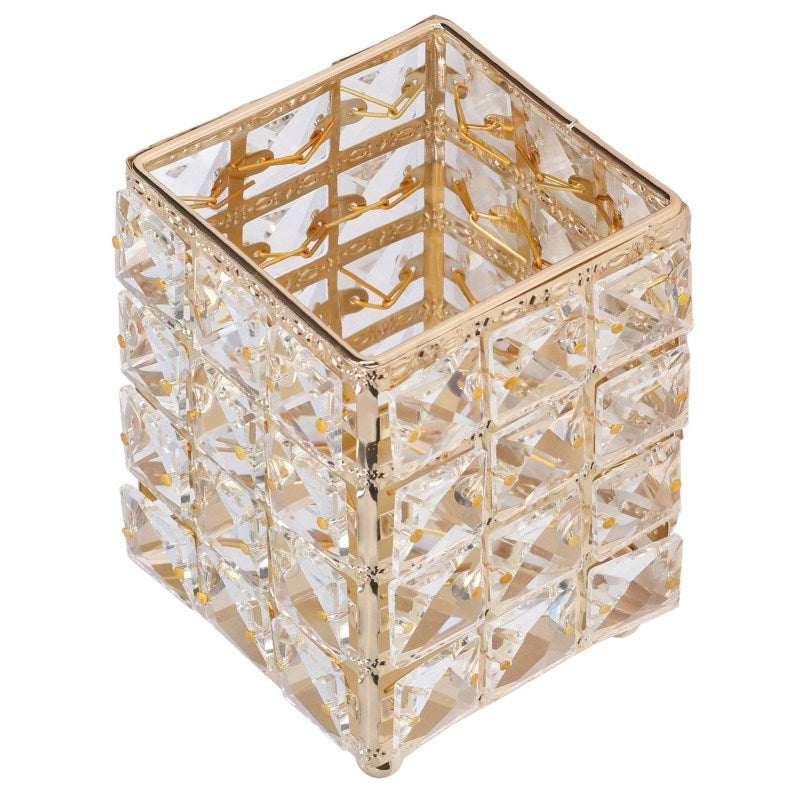 Makeup Brush Holder European Style Make Up Storage Cup for Bathroom Home Bedroom OfficeGold - Image 4